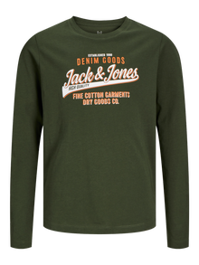 Jack & Jones Logo T-skjorte For gutter -Kombu Green - 12258880