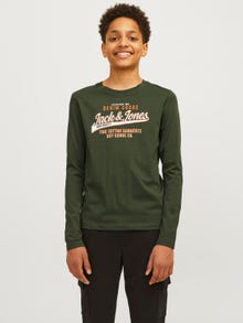 Jack & Jones Logo T-skjorte For gutter -Kombu Green - 12258880