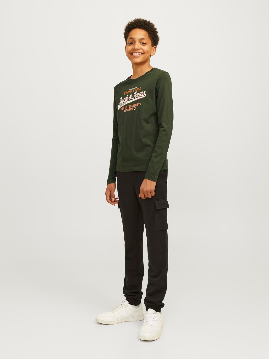 Jack & Jones Logo T-skjorte For gutter -Kombu Green - 12258880