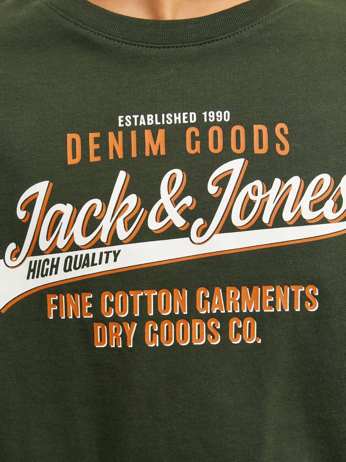Jack & Jones Logo T-skjorte For gutter -Kombu Green - 12258880
