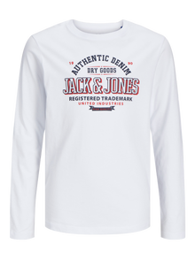 Jack & Jones Logo T-skjorte For gutter -White - 12258880