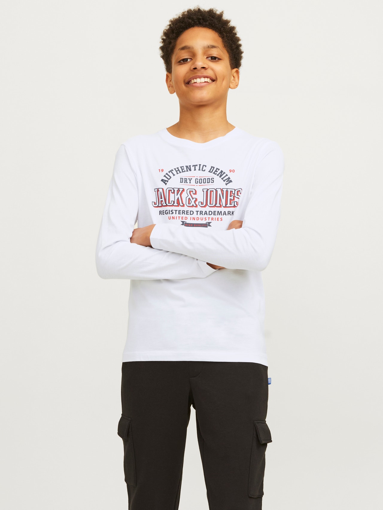 Jack & Jones Logo T-skjorte For gutter -White - 12258880