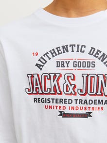 Jack & Jones Logo T-skjorte For gutter -White - 12258880