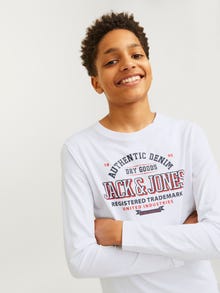 Jack & Jones Logo T-skjorte For gutter -White - 12258880