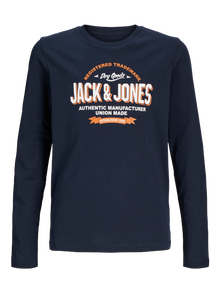 Jack & Jones Z logo koszulka z długim rękawem Mini -Navy Blazer - 12258882