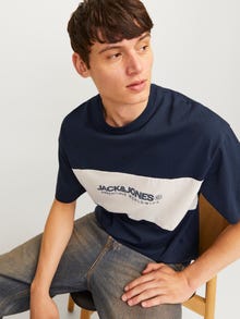 Jack & Jones Logo O-hals T-shirts -Navy Blazer - 12258883