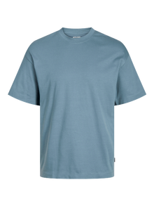 Jack & Jones Ensfarvet T-shirt Til drenge -Goblin Blue - 12258902