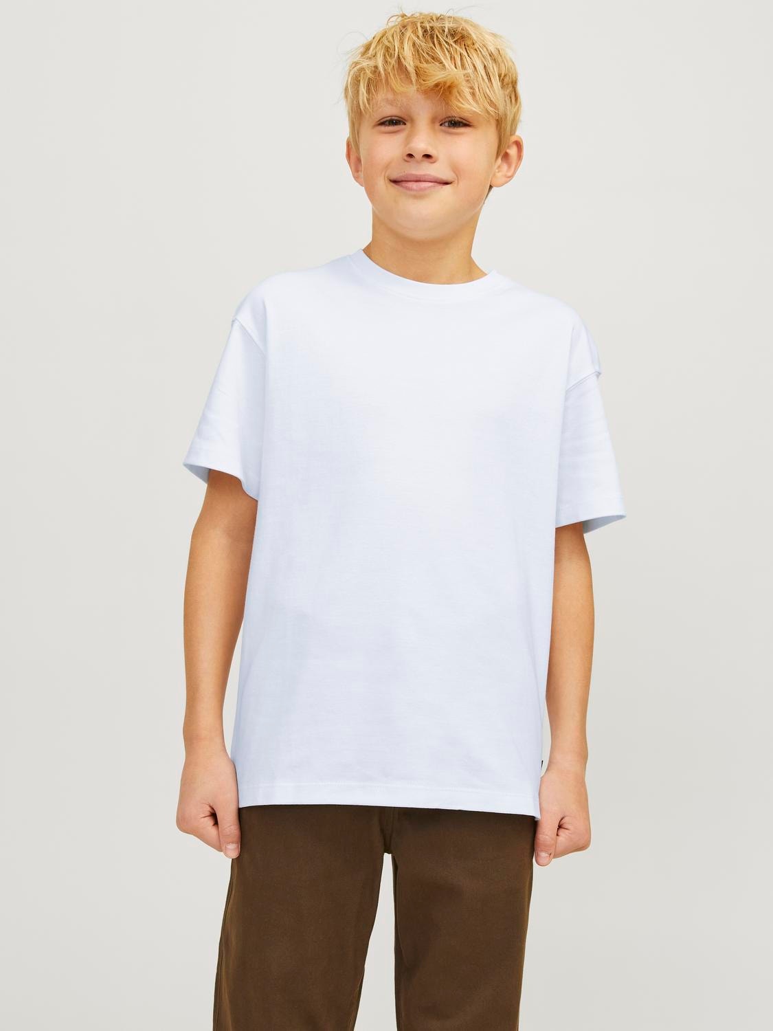 Jack & Jones T-shirt Liso Para meninos -White - 12258902