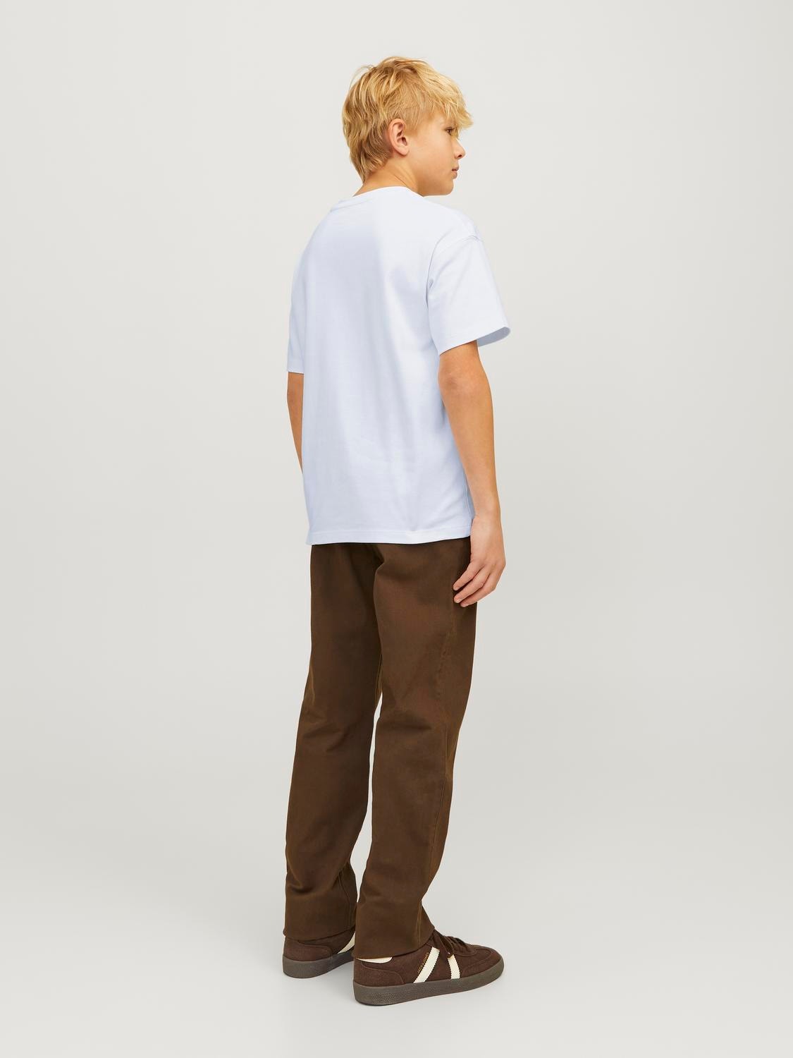 Jack & Jones Ensfarvet T-shirt Til drenge -White - 12258902