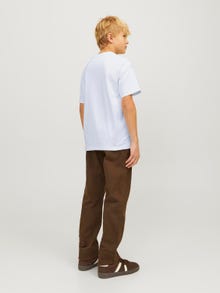 Jack & Jones Gładki T-shirt Dla chłopców -White - 12258902