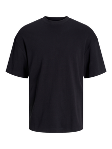Jack & Jones Gładki T-shirt Dla chłopców -Black - 12258902