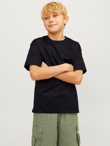 Jack & Jones Ensfarvet T-shirt Til drenge -Black - 12258902