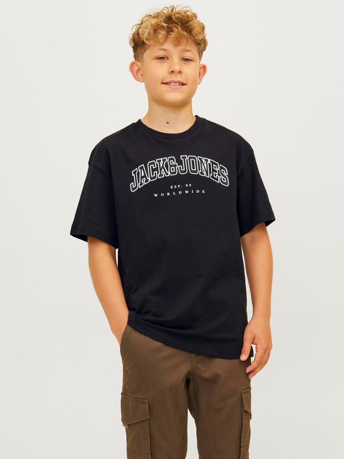 Jack & Jones Camiseta Logotipo Para chicos -Black - 12258924