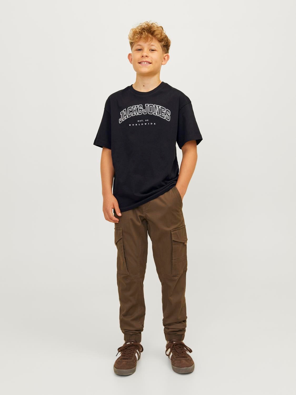 Jack & Jones Logo T-shirt For boys -Black - 12258924