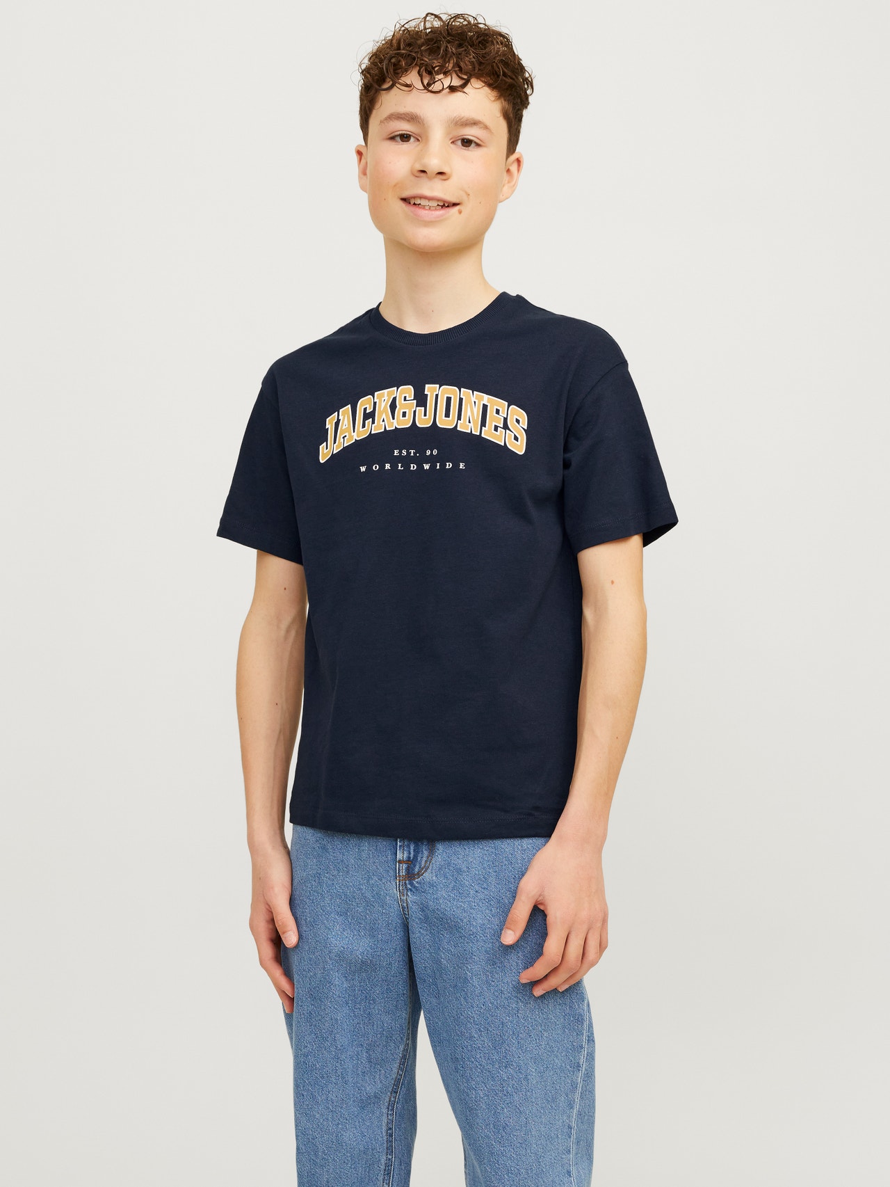 Jack & Jones Logo T-shirt For boys -Navy Blazer - 12258924