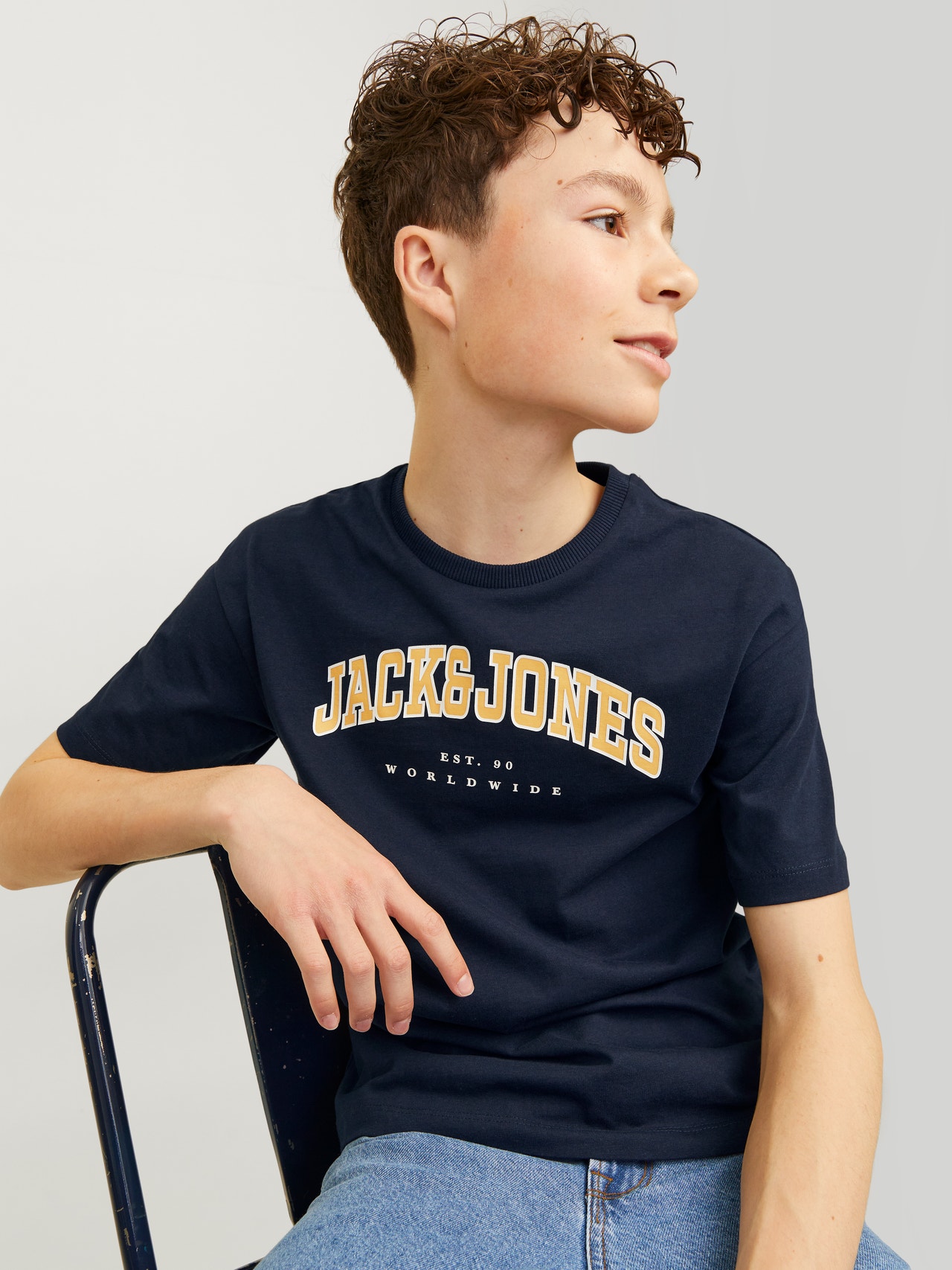 Jack & Jones Logo Tričko Junior -Navy Blazer - 12258924