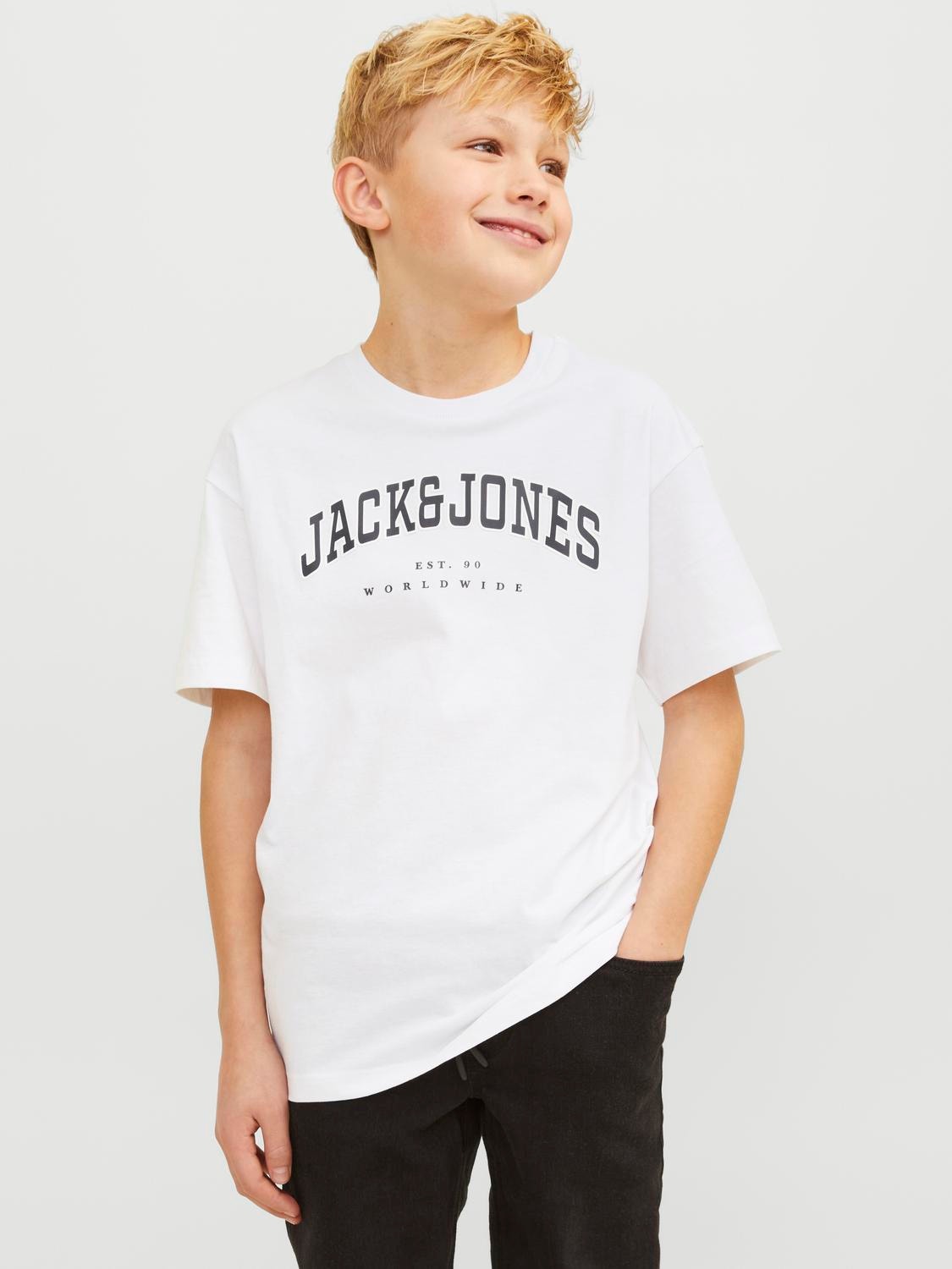 Jack & Jones Logo T-särk Junior -White - 12258924