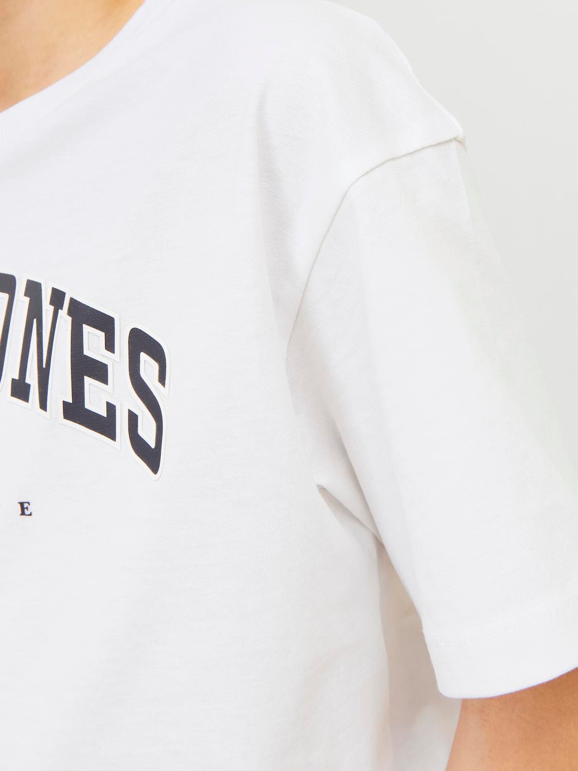 Jack & Jones Z logo T-shirt Dla chłopców -White - 12258924