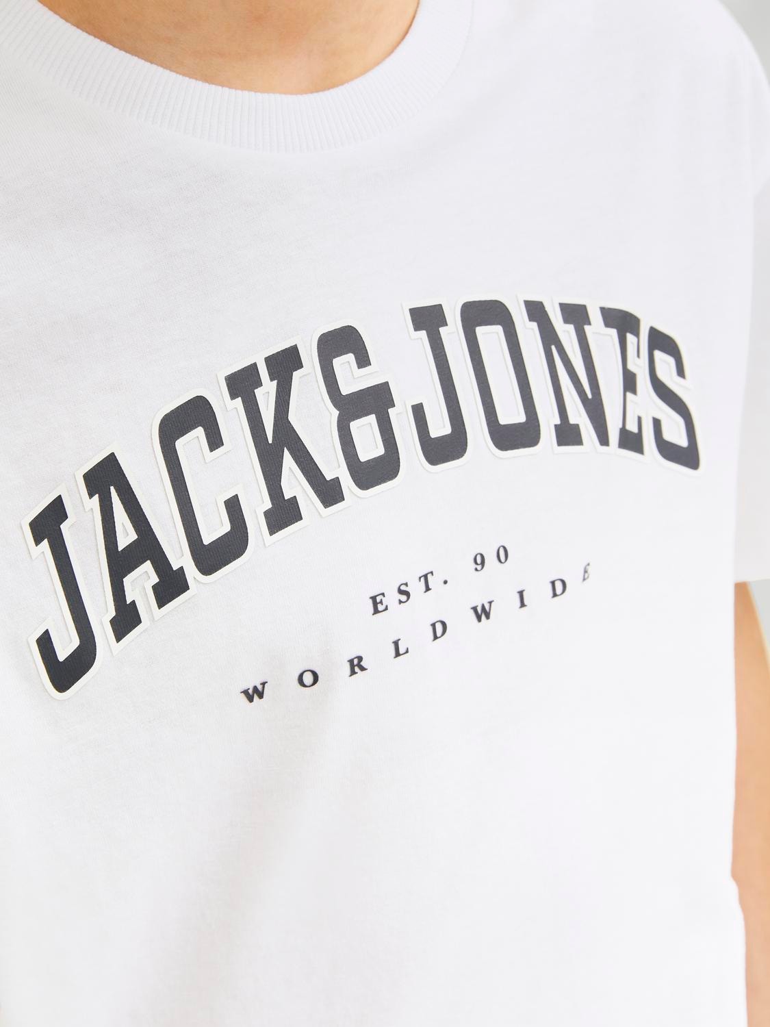 Jack & Jones Logo T-shirt For boys -White - 12258924