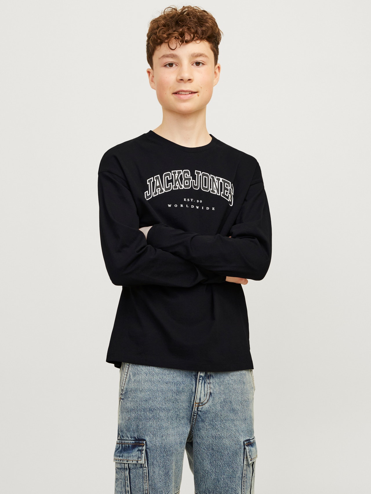 Jack & Jones Logo T-shirt Til drenge -Black - 12258928