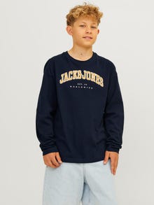 Jack & Jones Logo T-skjorte For gutter -Navy Blazer - 12258928