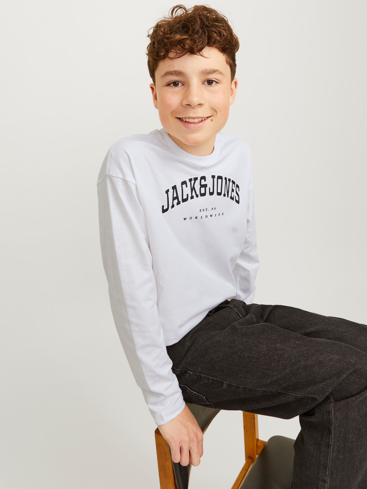 Jack & Jones Logo T-shirt For boys -White - 12258928