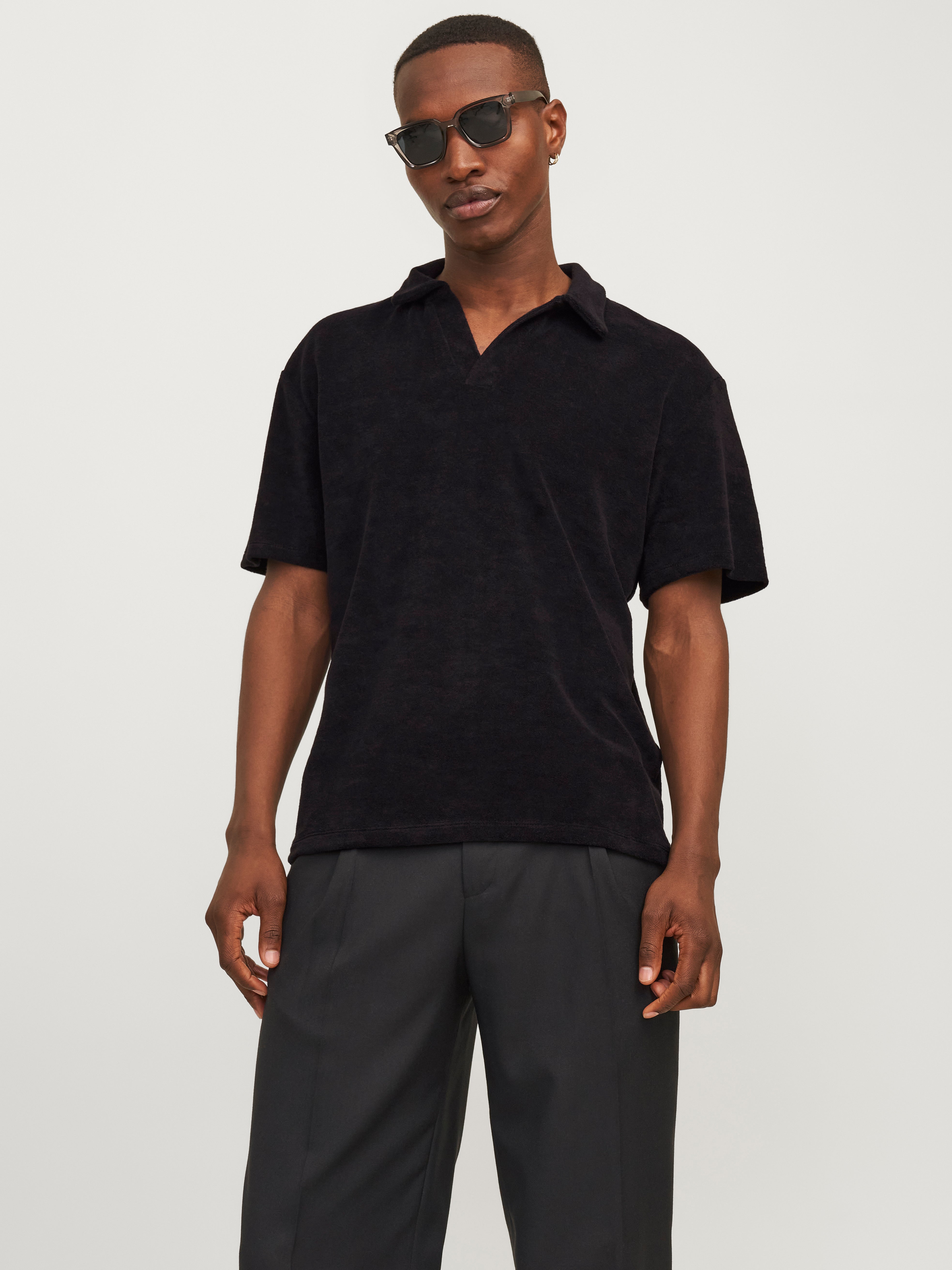 Einfarbig Hemdkragen Poloshirt