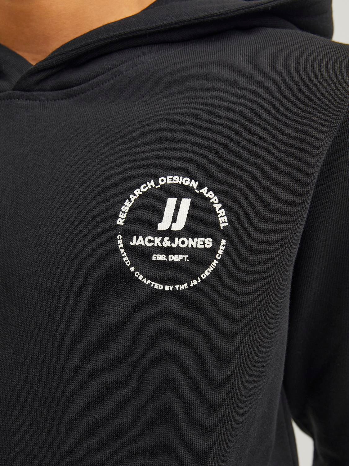 Jack & Jones Logo Mikina s kapucí Junior -Black - 12258968