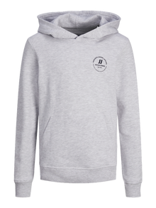 Jack & Jones Hoodie Logo Para meninos -White Melange - 12258968