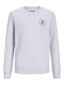 Jack & Jones Printet Sweatshirt med rund hals Mini -White Melange - 12258972