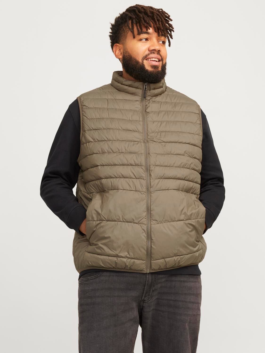 Plus size long puffer vest online