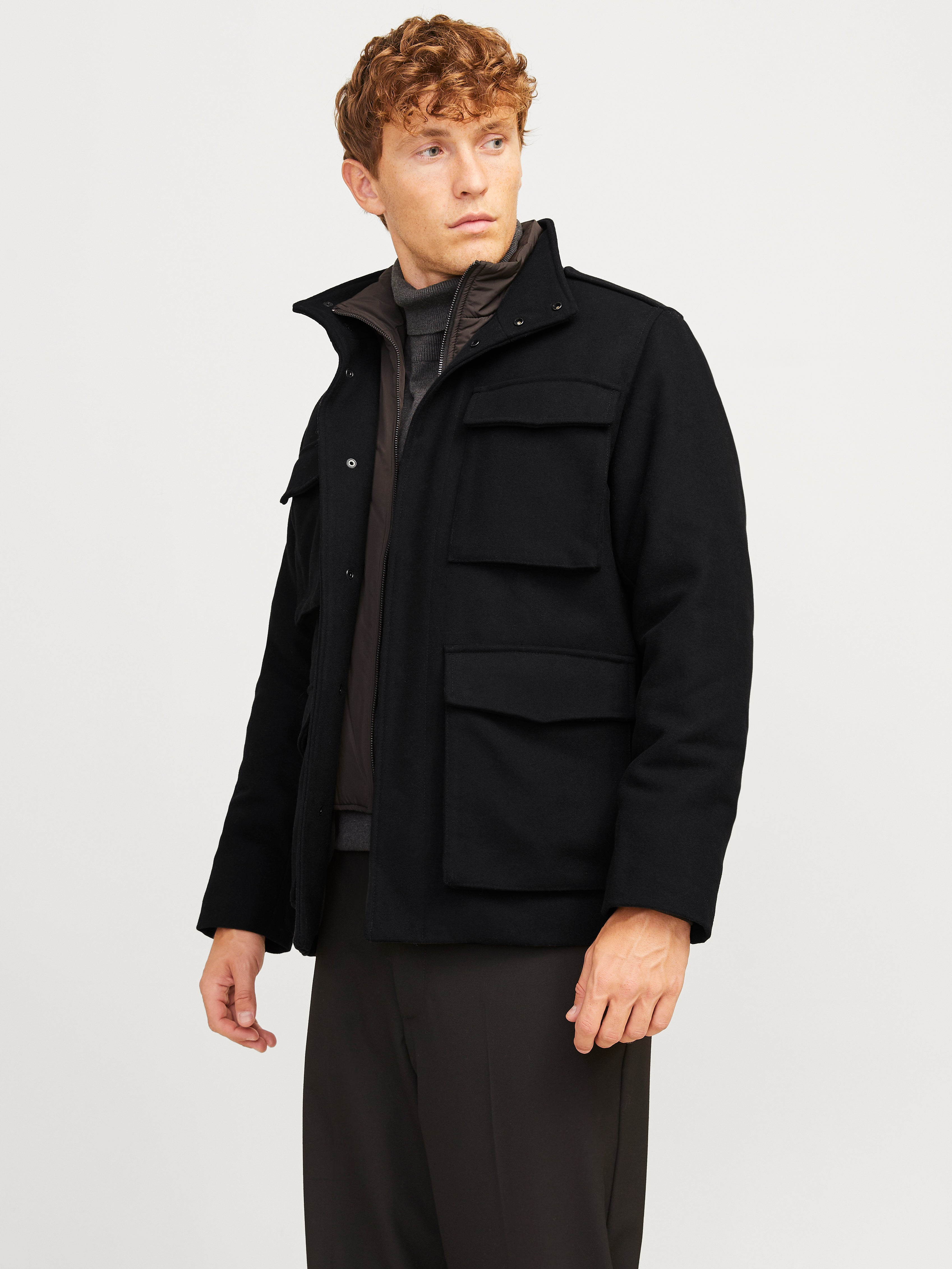 Wool coat | Black | Jack & Jones®