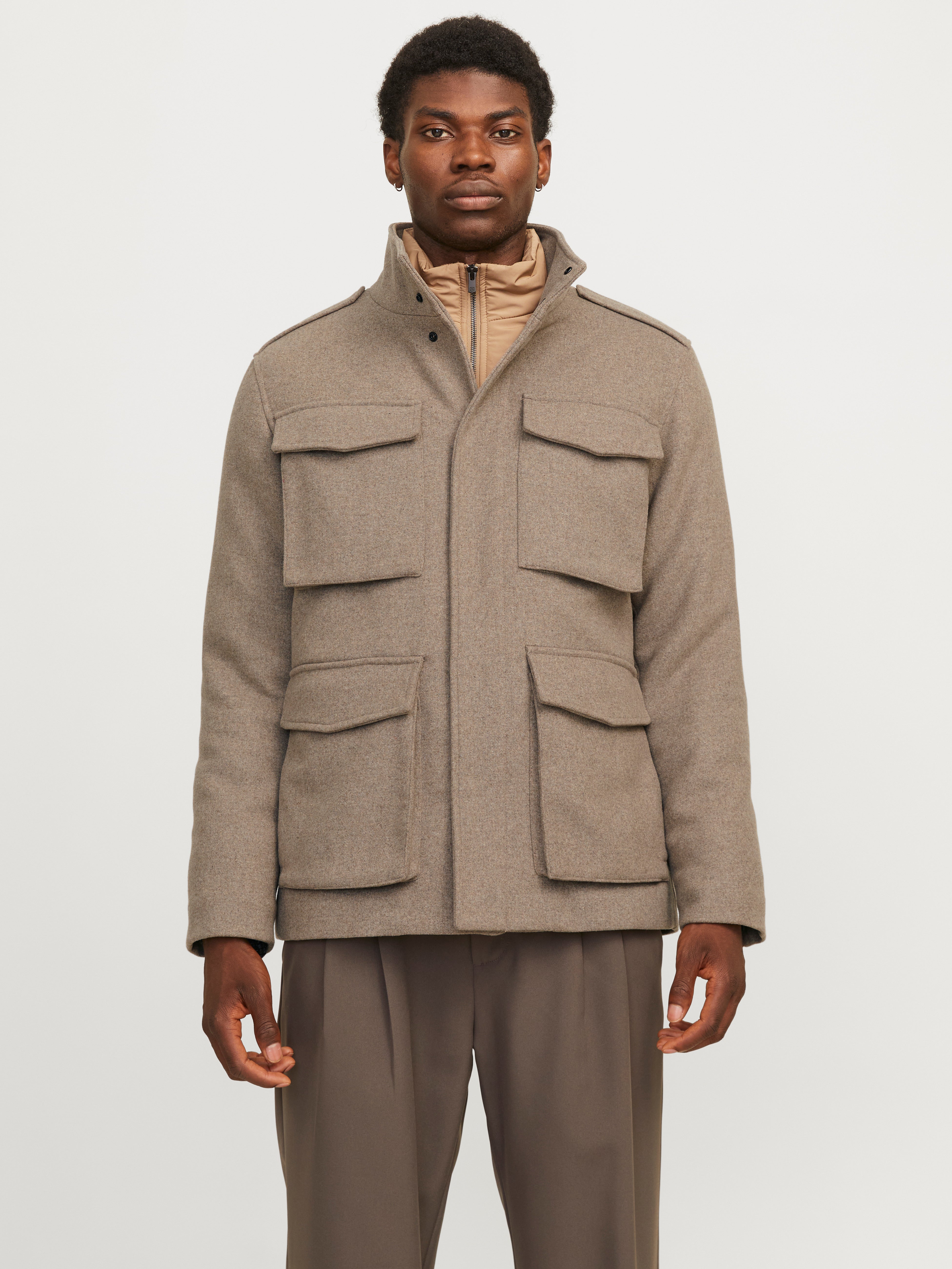 Manteau en laine Marron clair Jack Jones