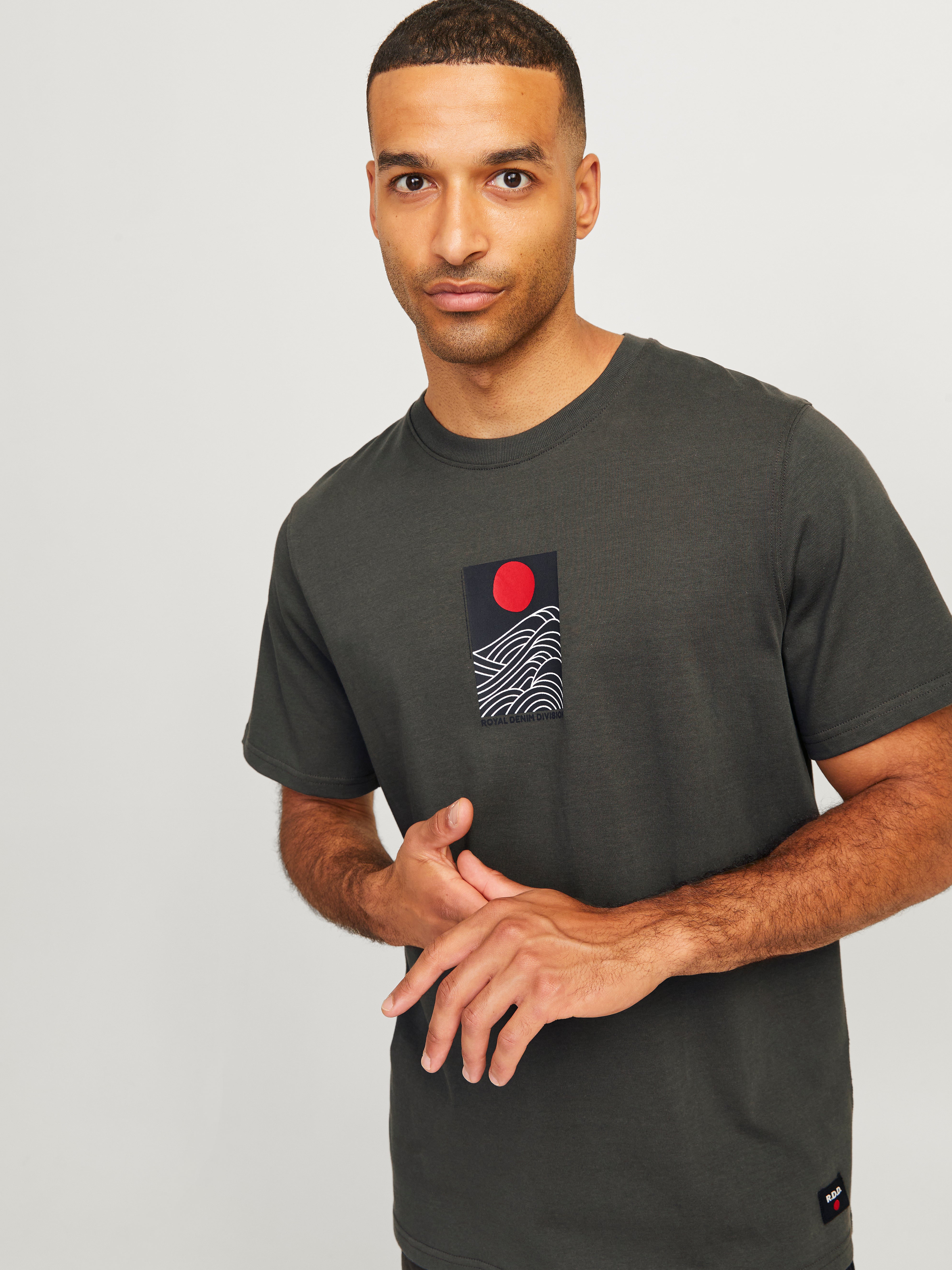 T Shirt Jack And Jones Homme T-shirt Imprimé Col Rond | Gris Moyen