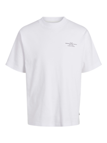 Jack & Jones Painettu Pyöreä pääntie T-paita -Bright White - 12259357