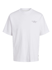 Jack & Jones Spausdintas raštas Apskritas kaklas Marškinėliai -Bright White - 12259357