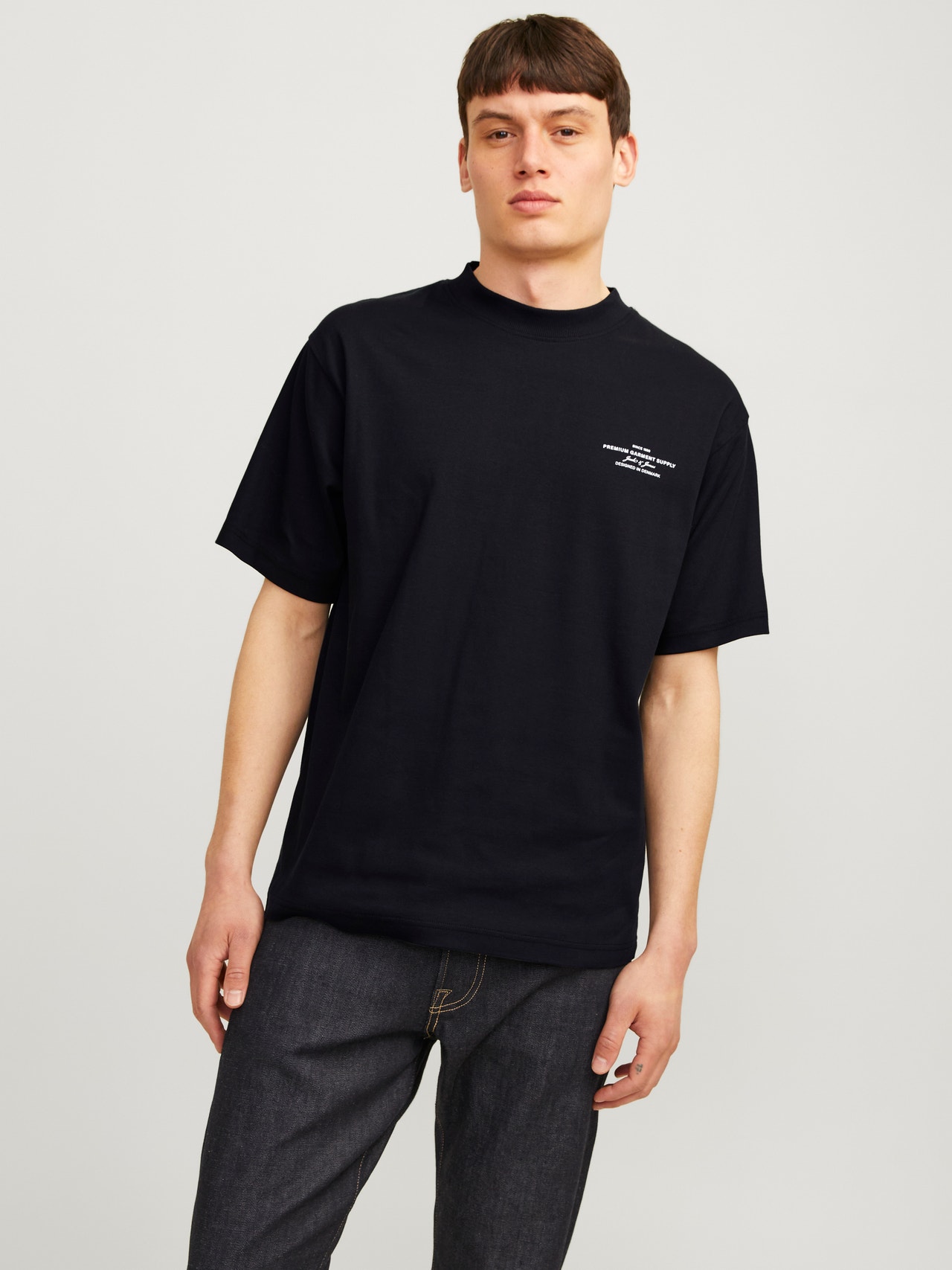 Jack & Jones Tryck Rundringning T-shirt -Black - 12259357