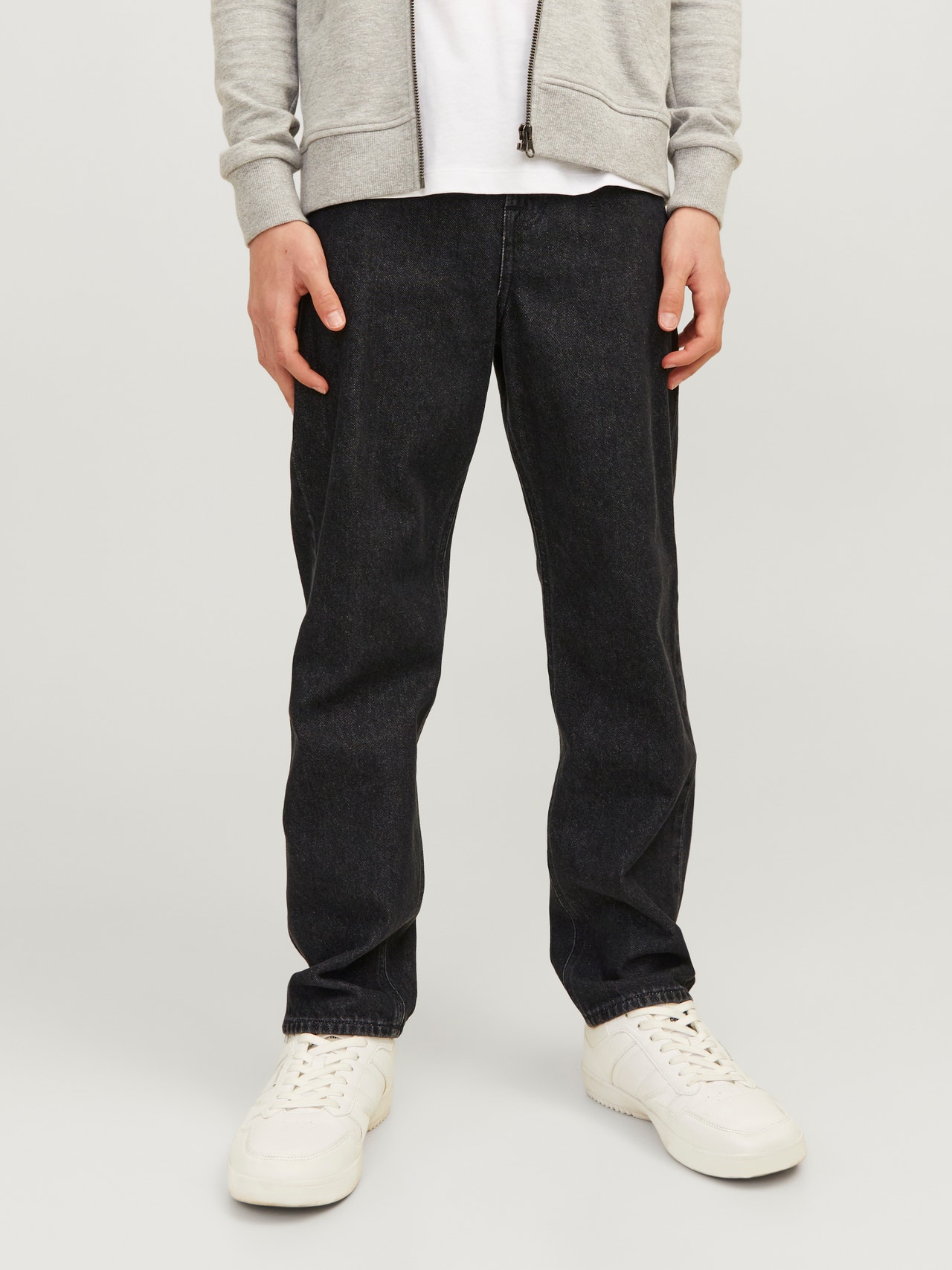 Jack & Jones JJICHRIS JJORIGINAL SQ 736 Relaxed Fit Jeans For boys -Black Denim - 12259411