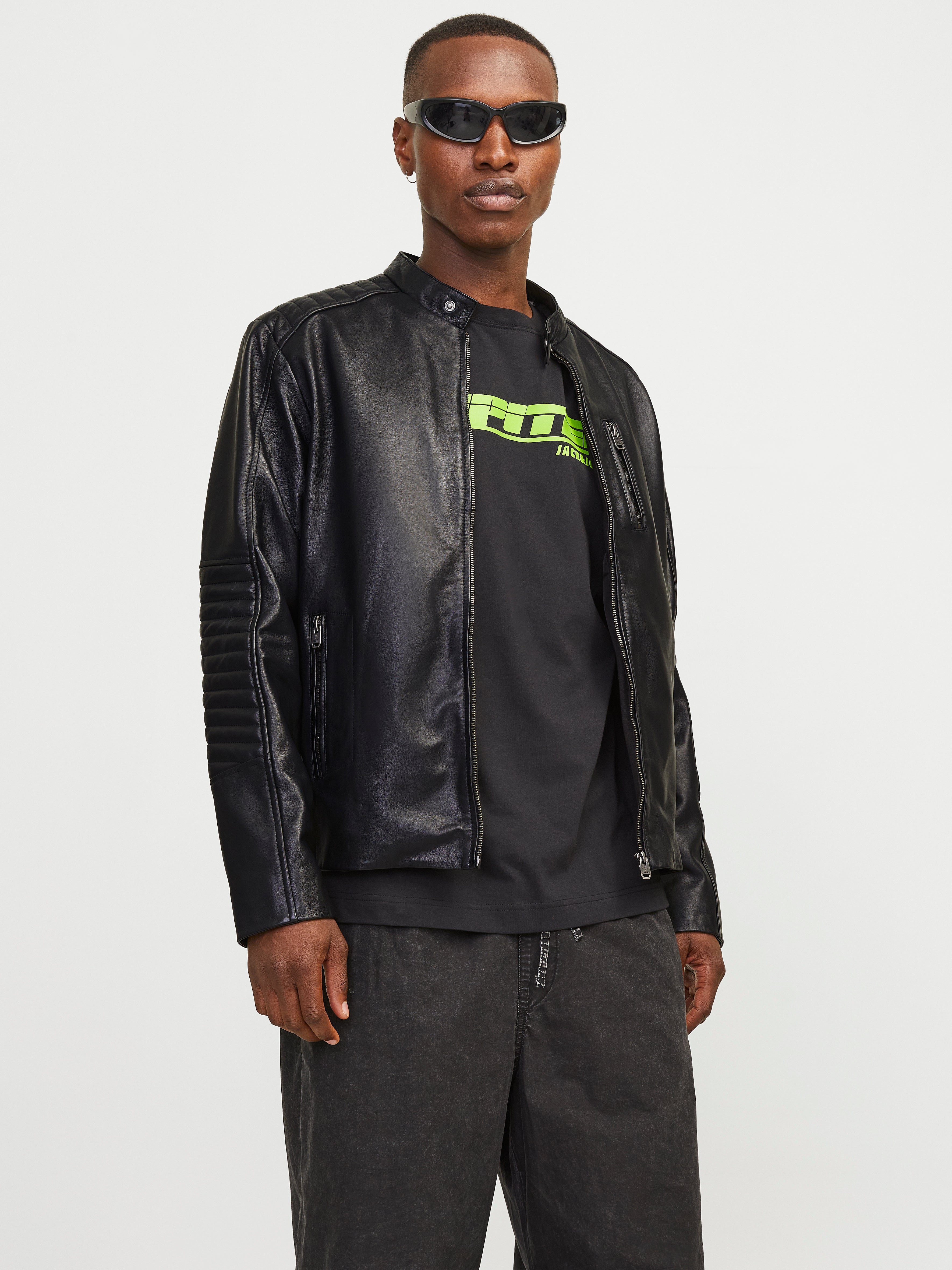 Jack & Jones Leather jacket -Black - 12259415