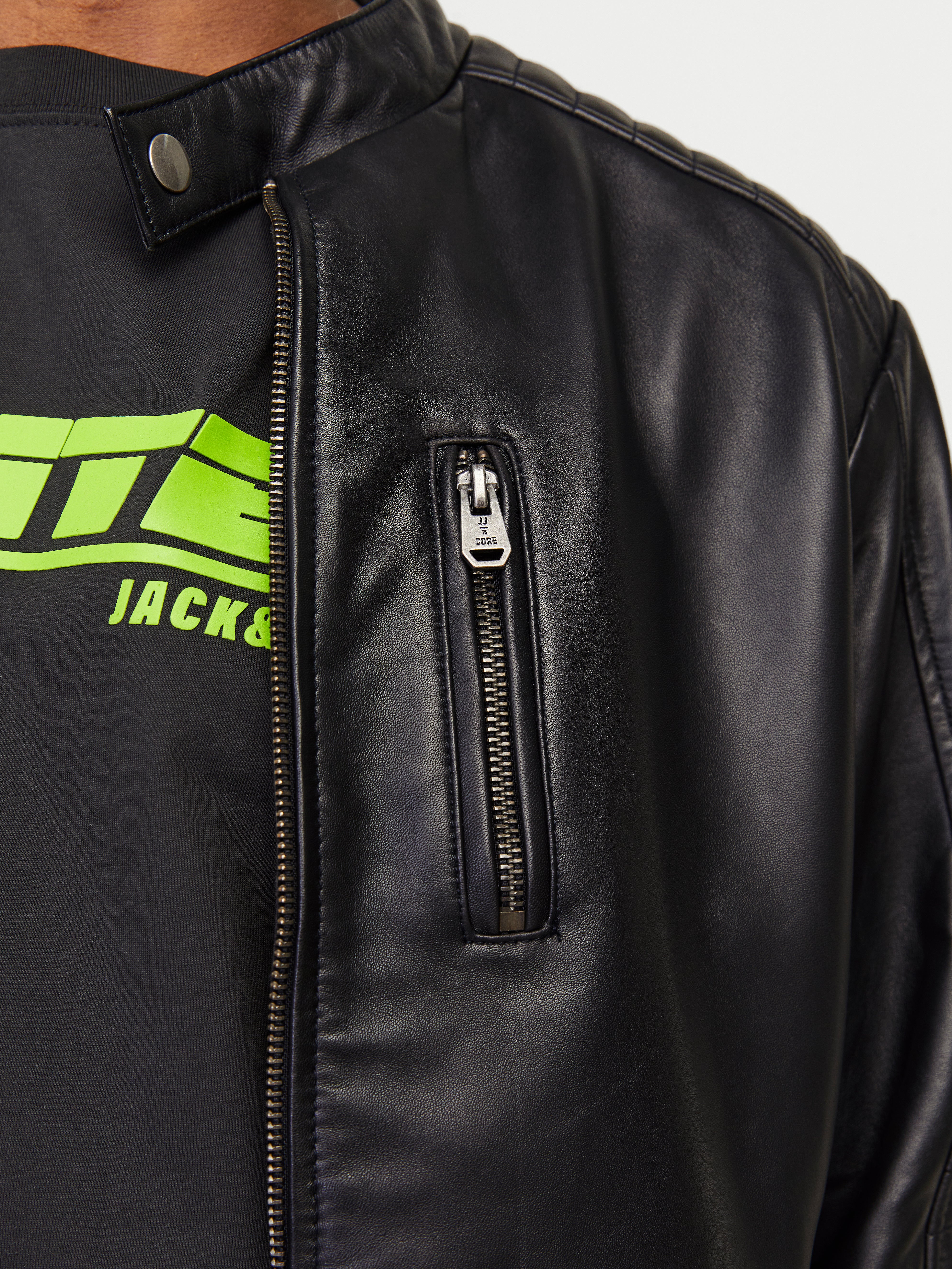 Jack & Jones Leather jacket -Black - 12259415