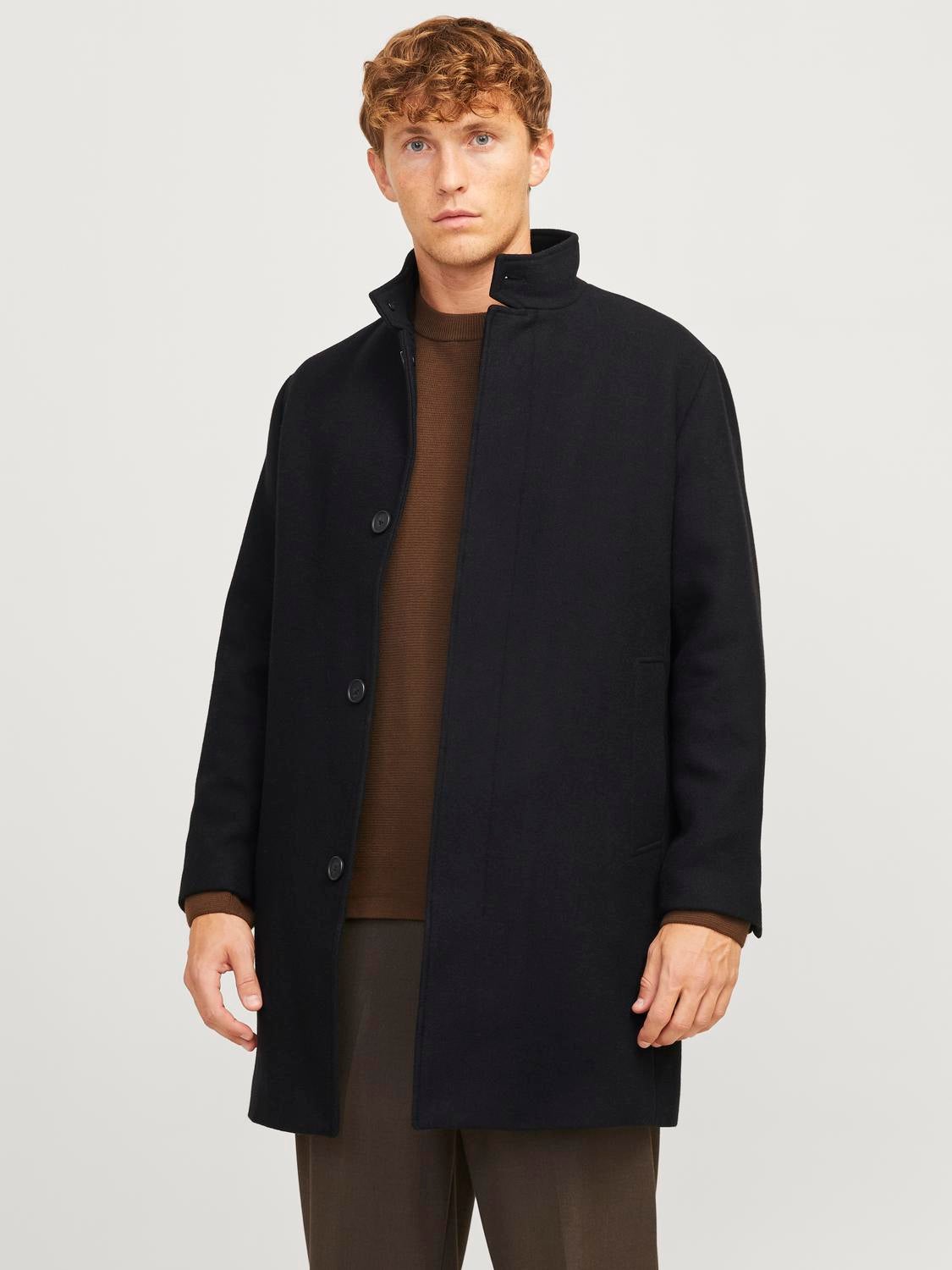 Jack jones high neck wool coat on sale