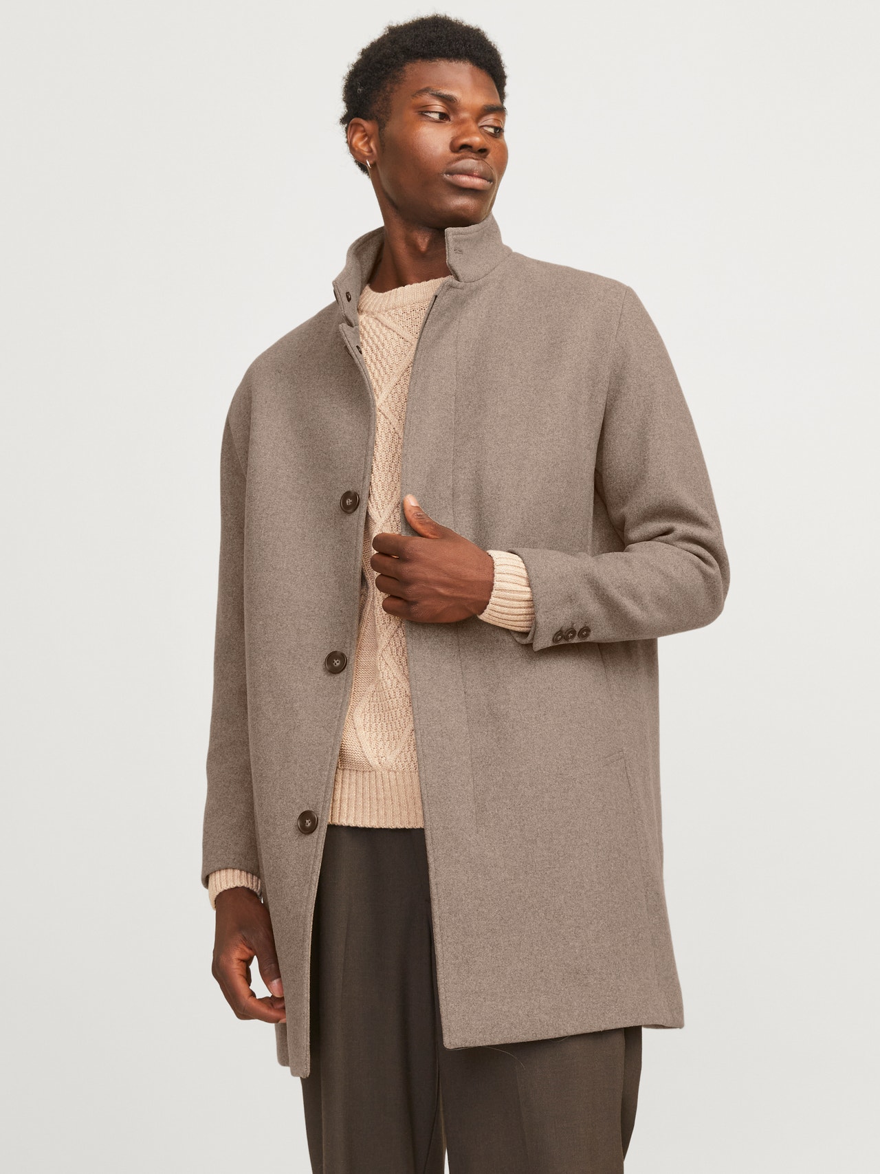 Coat Manteau Jack Et Jones Manteau Ajusté En Laine Mélangée Jack