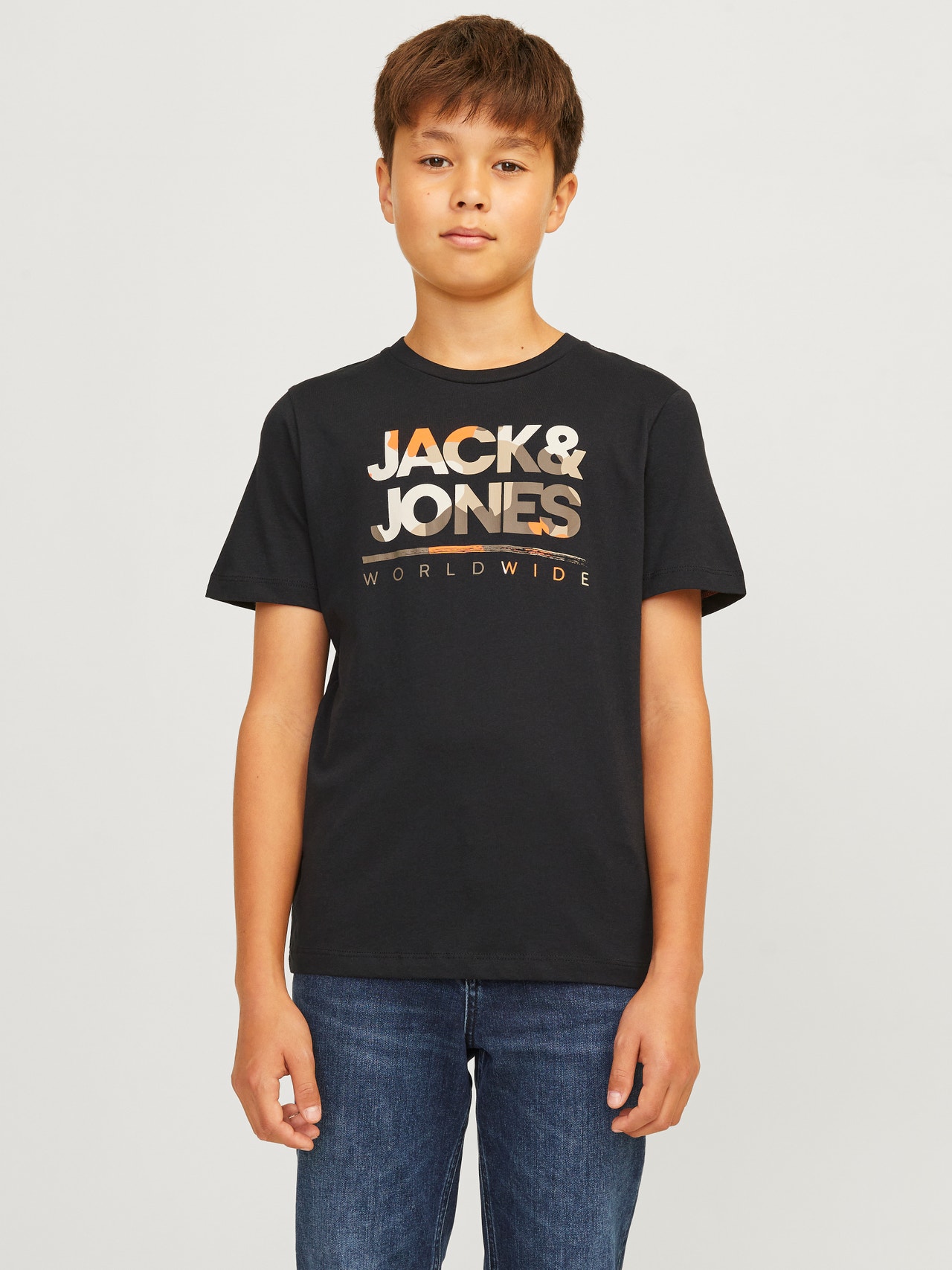 Jack & Jones Logo Tričko Junior -Black - 12259476