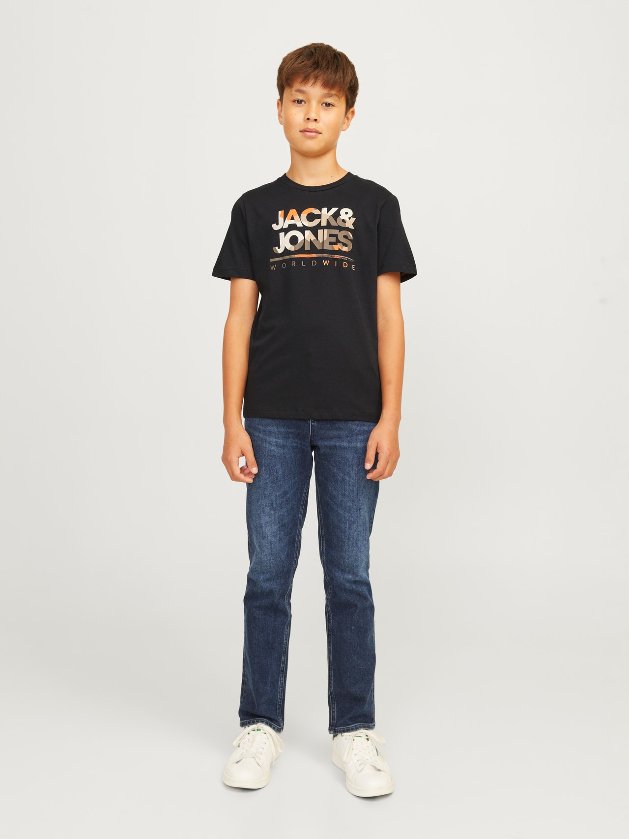 Jack & Jones Logo T-shirt For boys -Black - 12259476