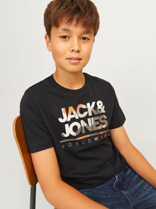 Jack & Jones Logo T-shirt For boys -Black - 12259476