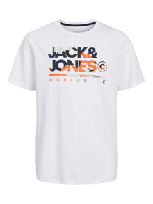 Jack & Jones Logo T-shirt Voor jongens -White - 12259476