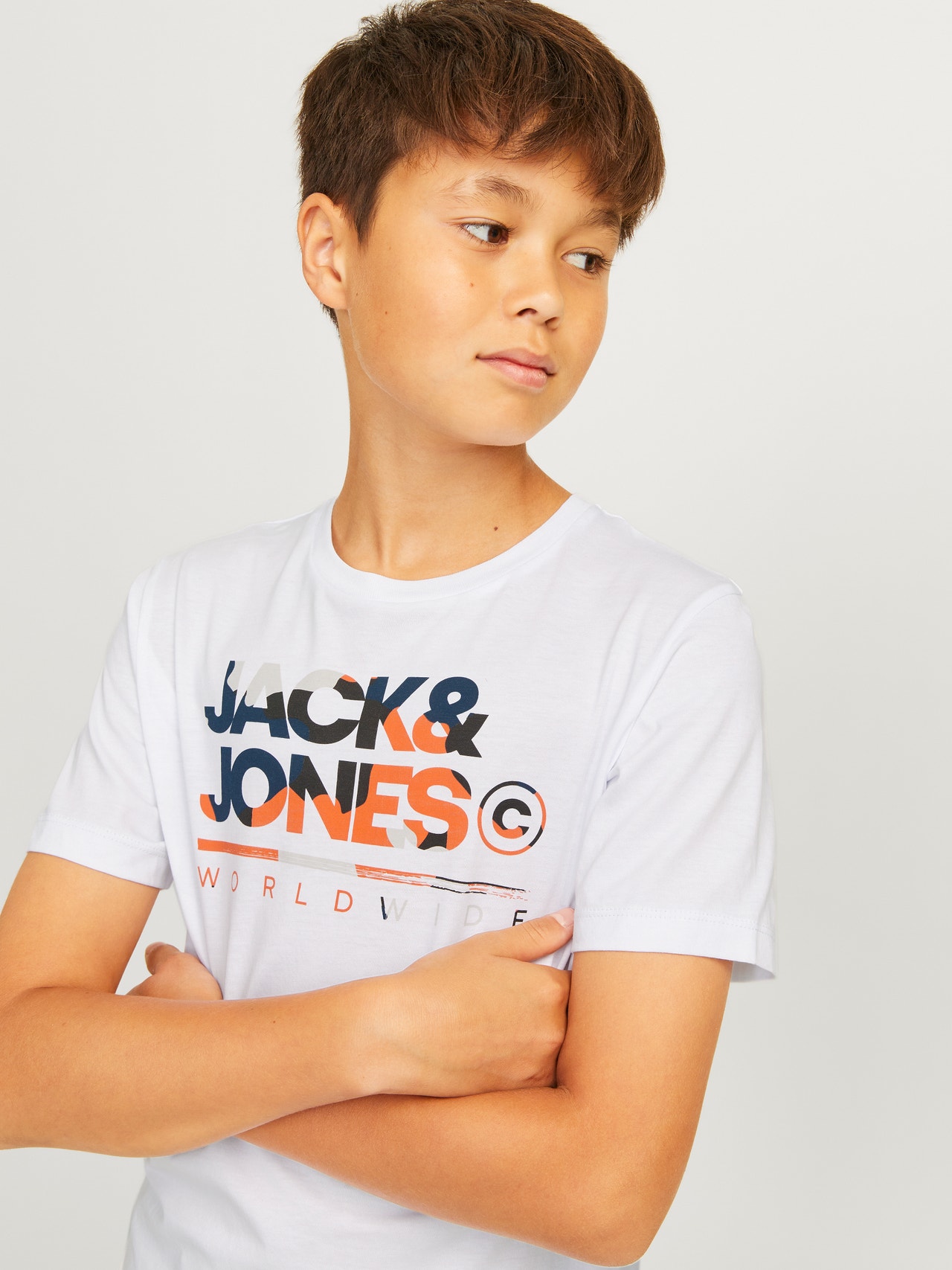 Jack & Jones Logo T-särk Junior -White - 12259476