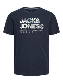 Jack & Jones Logo T-shirt For boys -Navy Blazer - 12259476