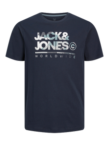 Jack & Jones Logo T-skjorte For gutter -Navy Blazer - 12259476