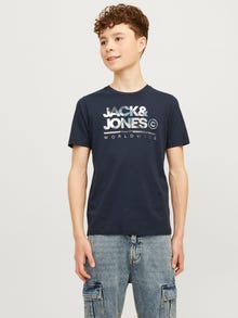 Jack & Jones Logo T-shirt For boys -Navy Blazer - 12259476